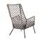 Armen Living Marco Indoor Outdoor Steel Lounge Chair with Truffle Rope and Gray Cushion LCMPCHTRU - alternate 2